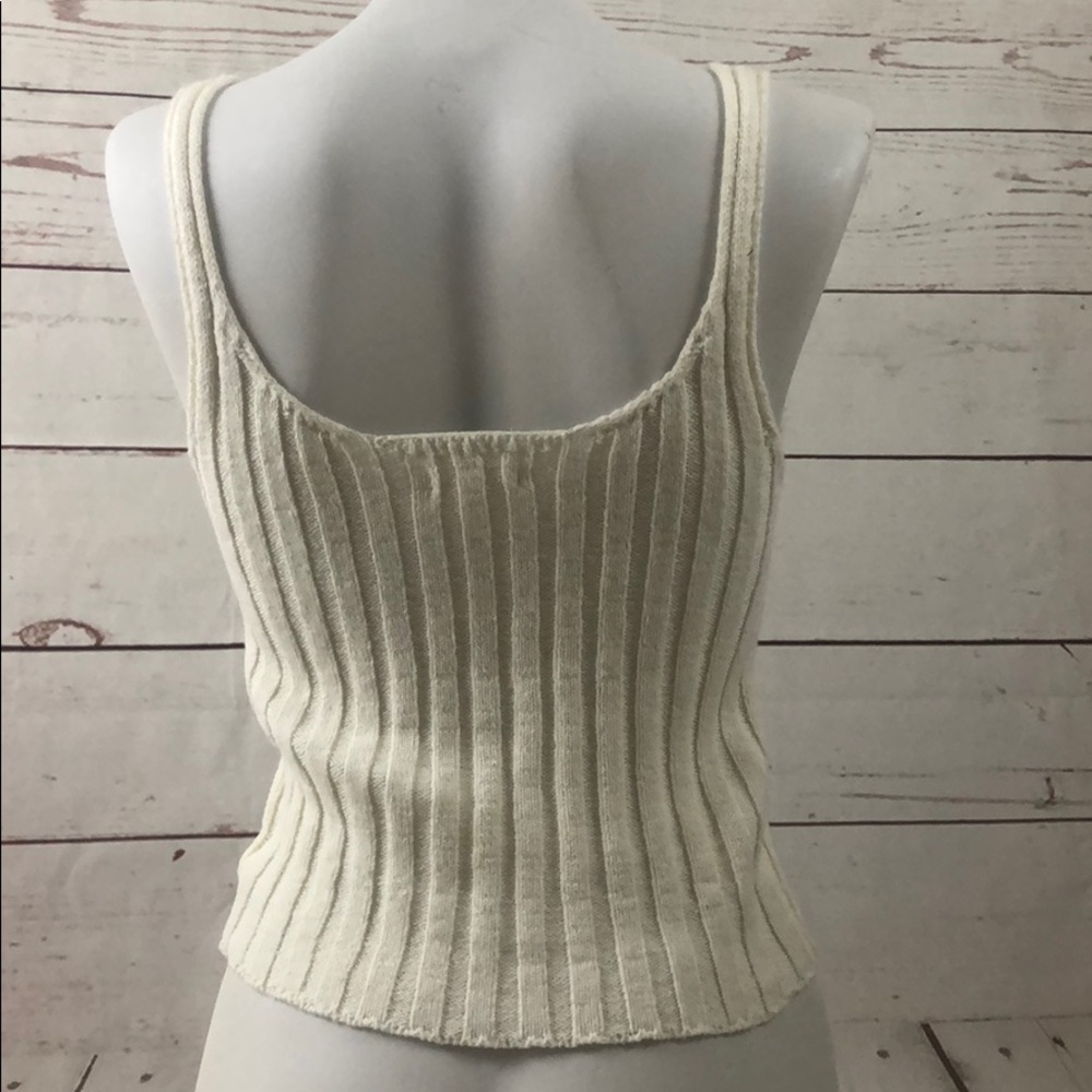 NWT tank top sweater cable knit medium large white - Picture 3 of 9